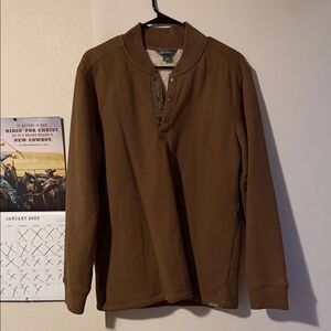Eddie Bauer Brown Henley Sweatshirt